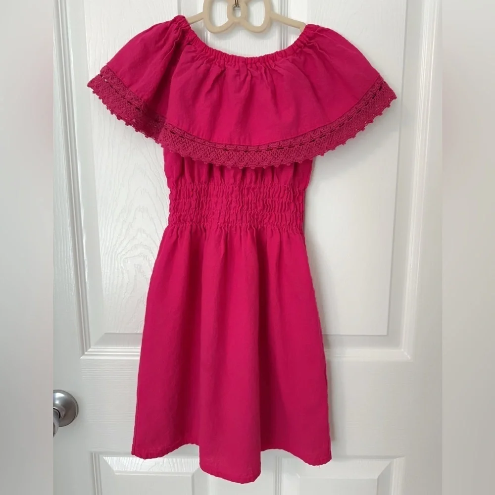 Vibrant Pink Floral Kids Dress